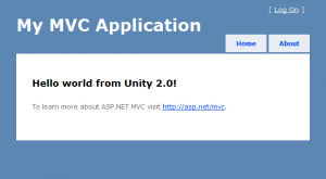 ASP.NET MVC3 and Unity 2.0 screenshot